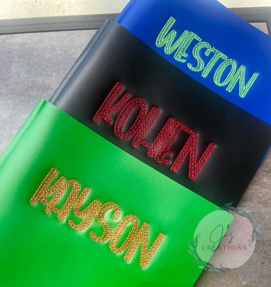Embroidered folder