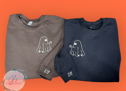 Embroidered ghost sweater couples