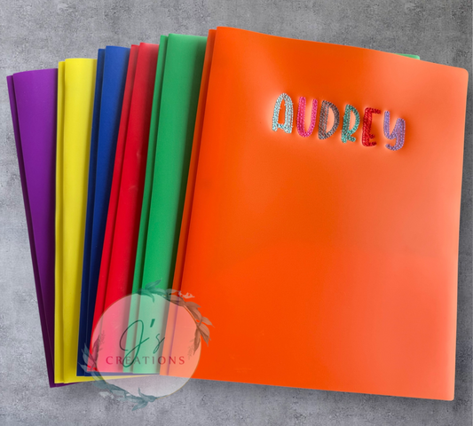 Embroidered folder