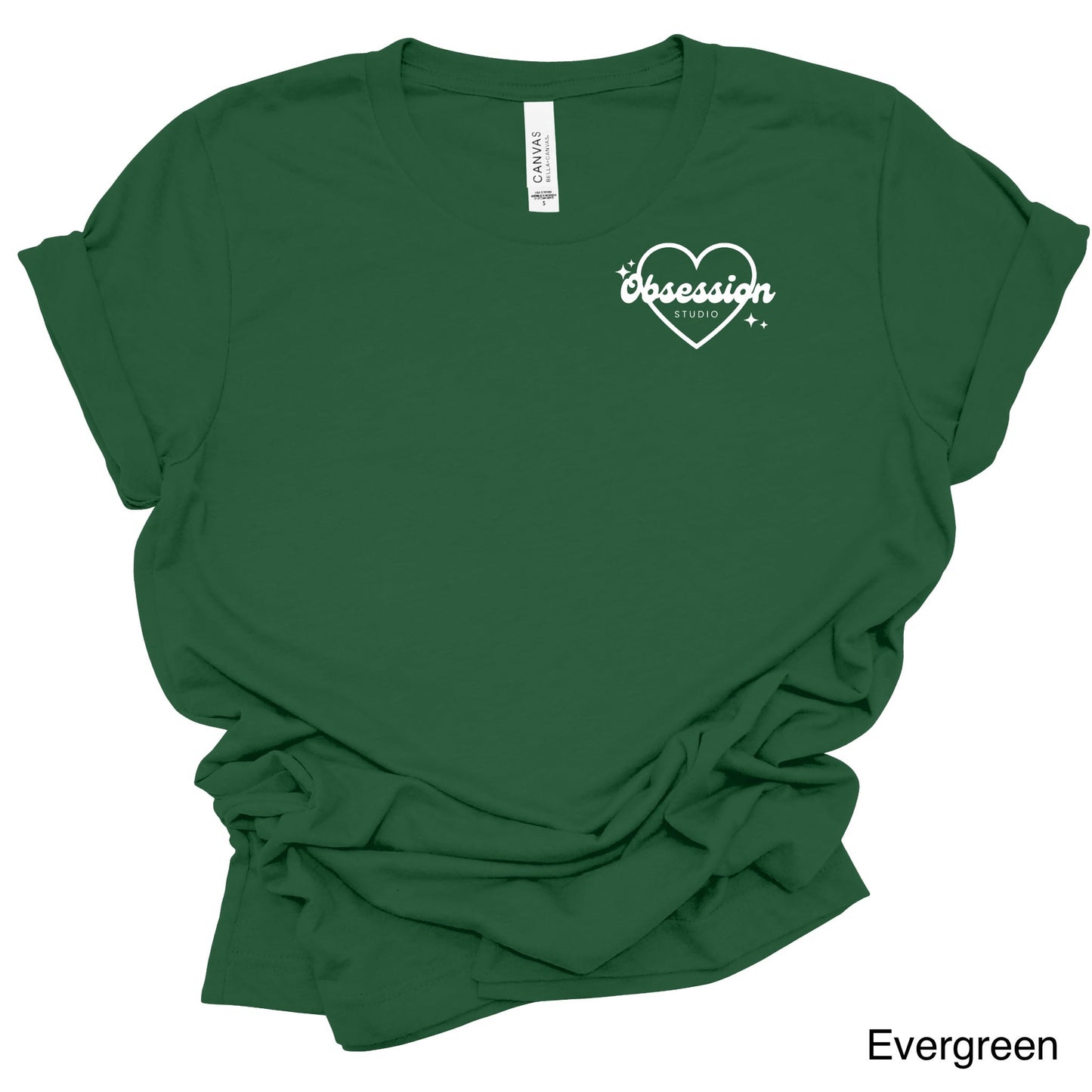 Obsession Studio Heart Front pocket and back logo