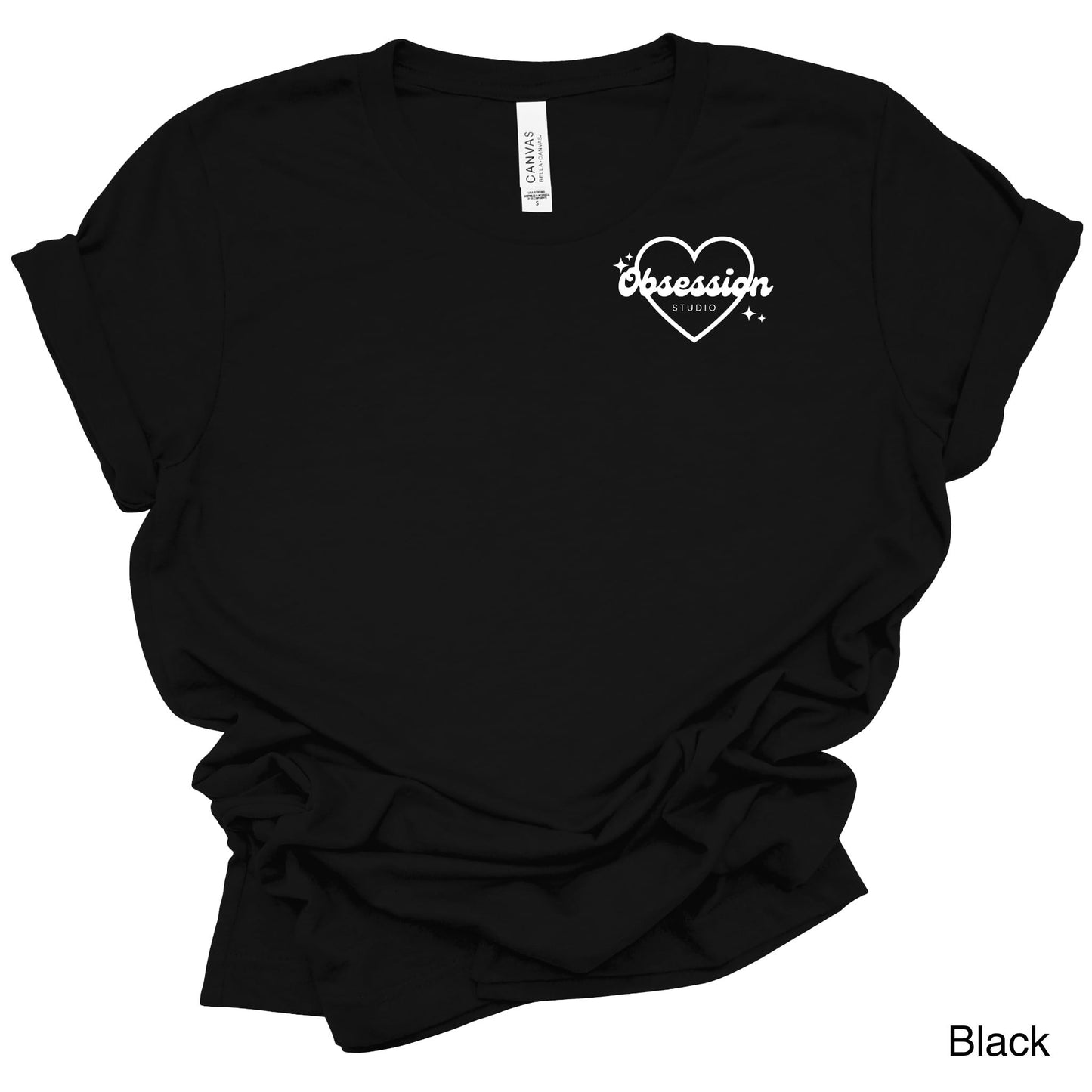 Obsession Studio Heart Front pocket and back logo