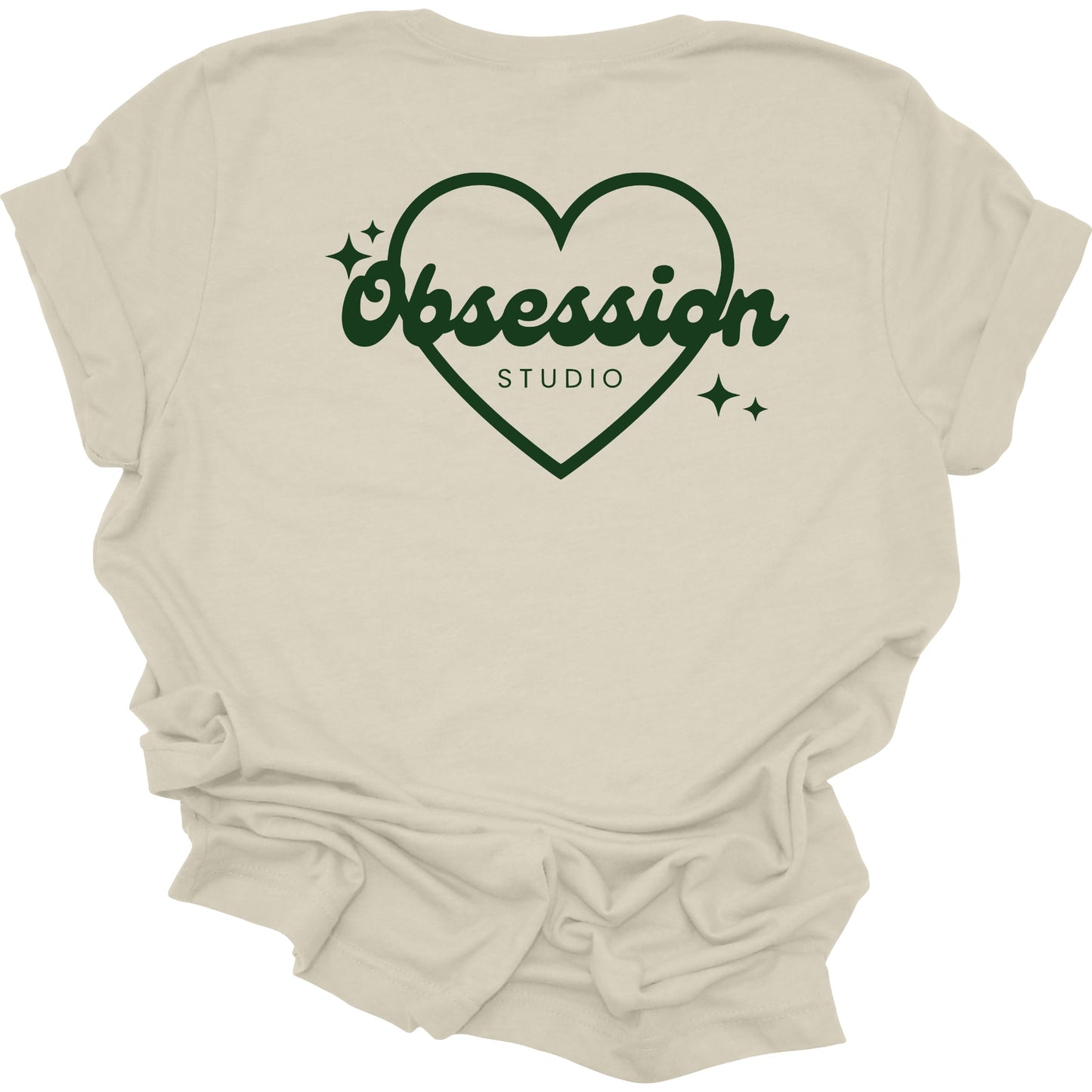 Obsession Studio Heart Front pocket and back logo