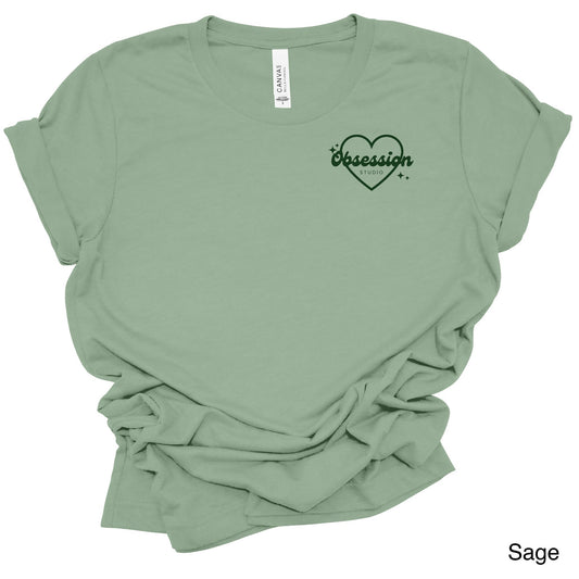 Obsession Studio Heart Front pocket and back logo