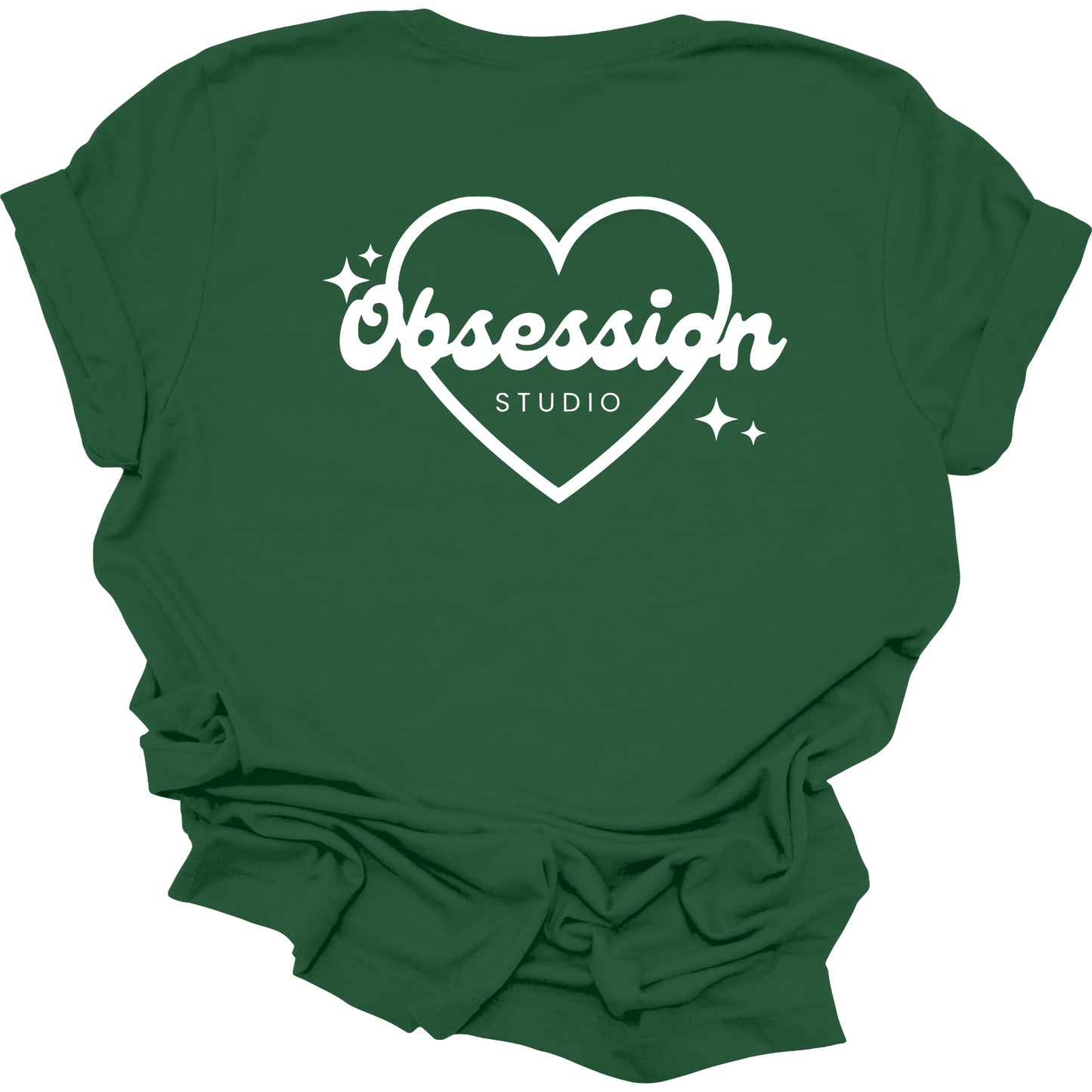 Obsession Studio Heart Front pocket and back logo